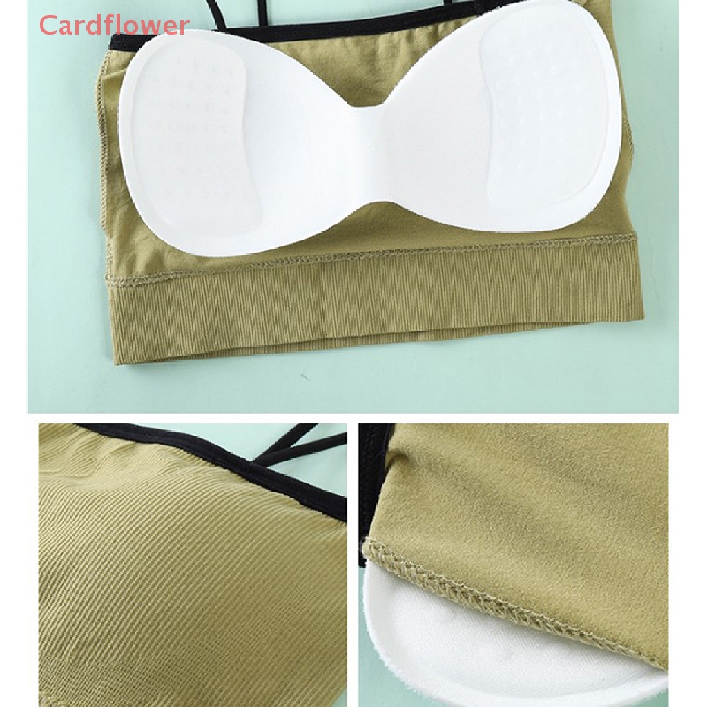 < Cardflower > Áo Ống Mỏng Không Đường May Hở Lưng Phong Cách Hàn Quốc Cho Nữ Mới