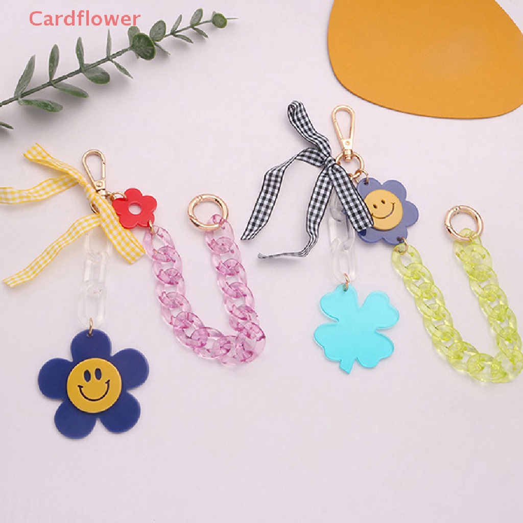 Móc Khóa Hình Hoa Hướng Dương / Mặt Cười / Nơ Bằng Acrylic Dễ Thương Mới