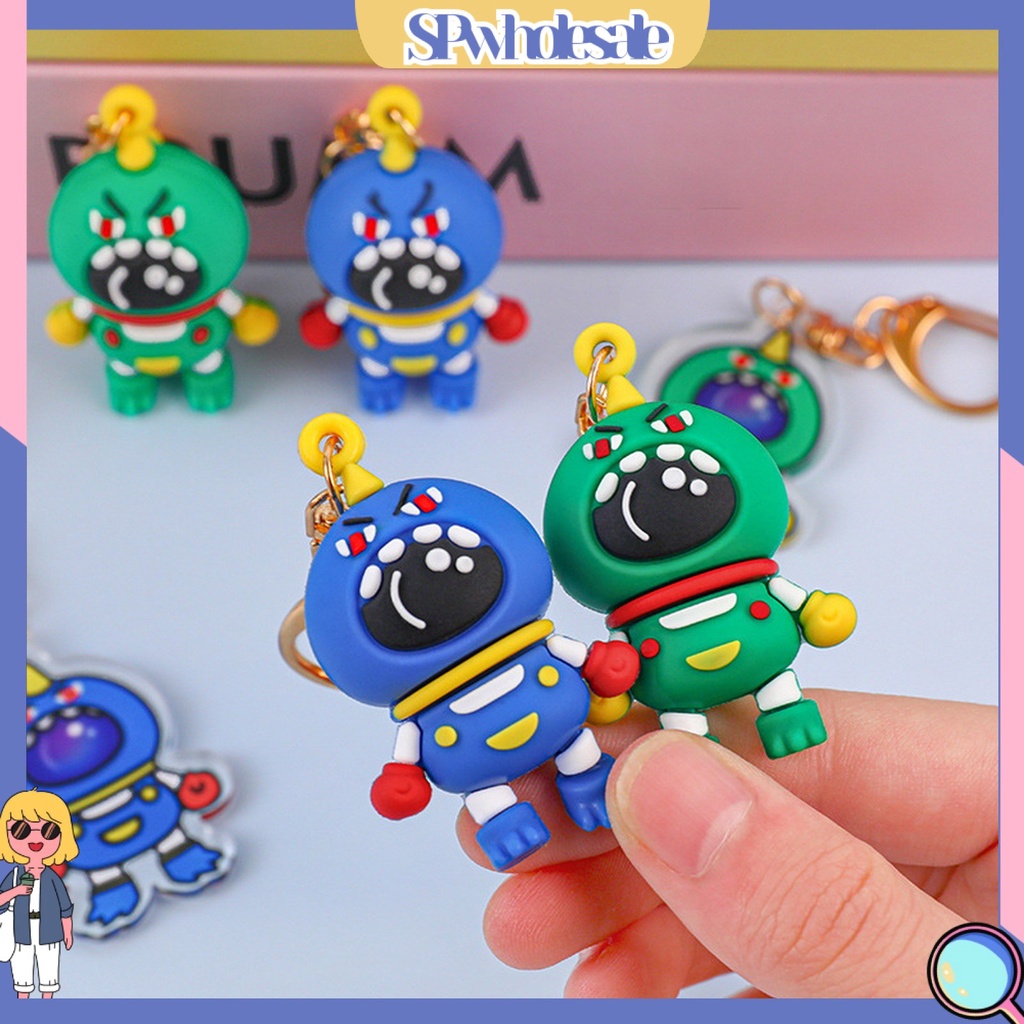 <SPwholesale> Móc Khóa Silicon Hình Phi Hành Gia Khủng Long 3D Hoạt Hình Dễ Thương