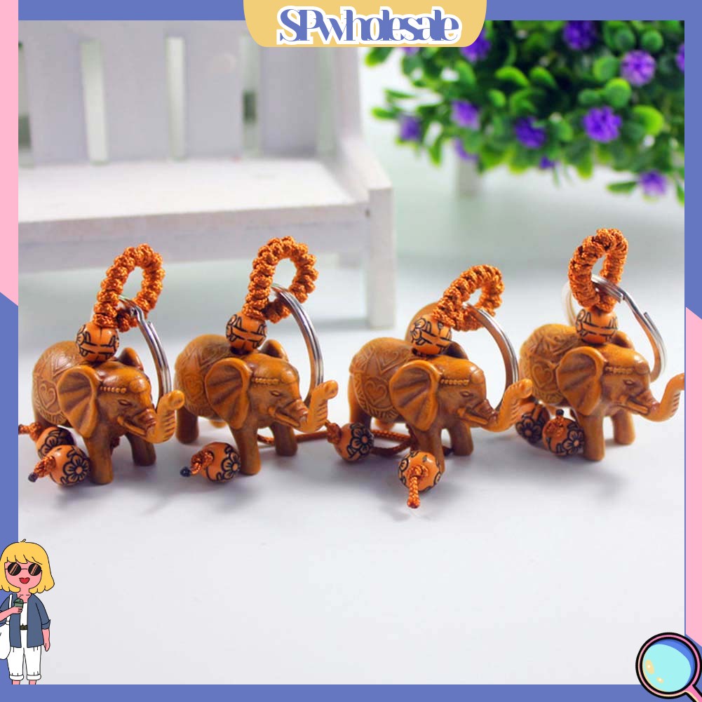 <SPwholesale> Bộ 2 Móc Khóa Hình Voi / Ngựa / Trái Tim / Rùa Xinh Xắn Giá Đỡ