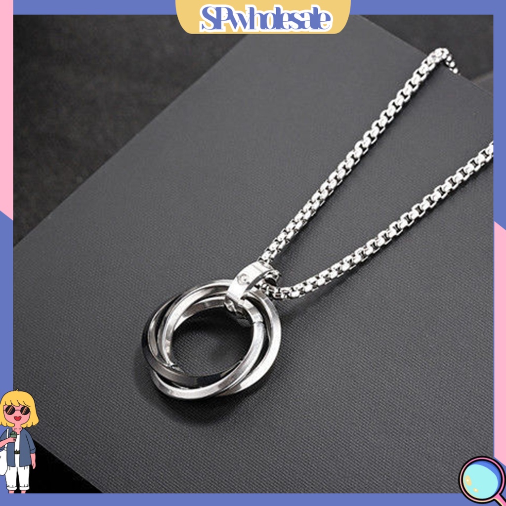 <SPwholesale> Vòng cổ Mặt Chữ O Đính Đá Thời Trang Cho Nam