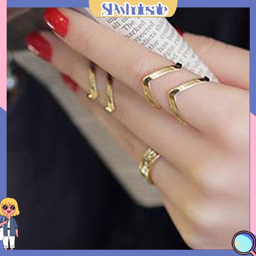 <SPwholesale> Set 3 Nhẫn Đeo Khớp Ngón Tay Hình Mũi Tên Thời Trang Cho Nữ