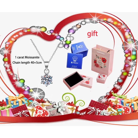 Vòng cổ moissanite thực s925 sterling bạc thời trang sáu chân mossanite mặt dây chuyền kim cương