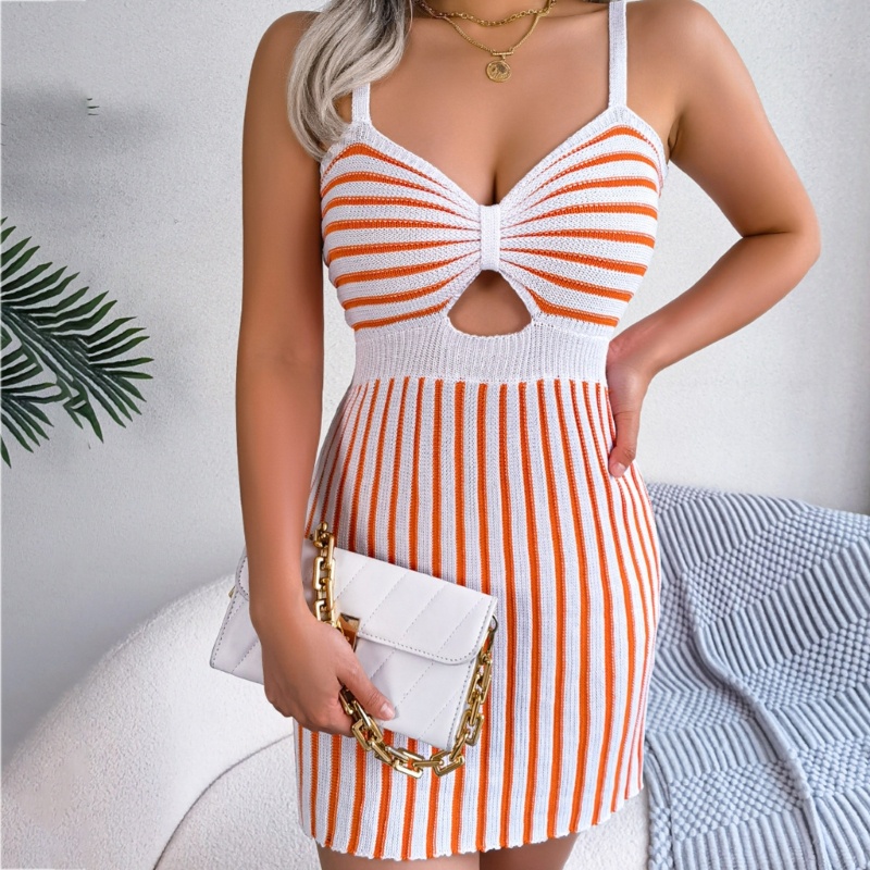 Đầm Dệt Kim Hai Dây Ôm Dáng Họa Tiết Kẻ Sọc Nhiều Màu Sắc Thời Trang Đi Biển Cho Nữ