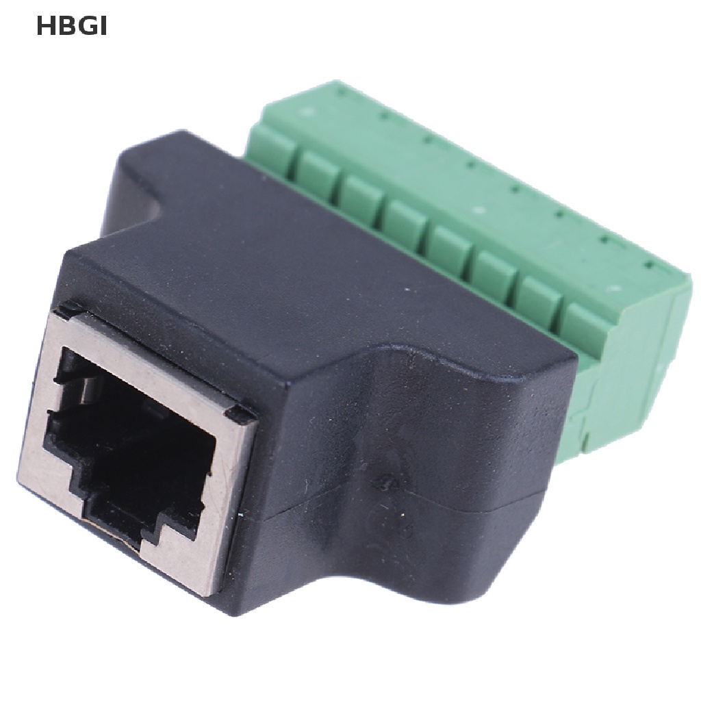 HBGI> RJ45 to screw terminal adaptor rj45 female to 8 pin connector for CCTV DVR HOT