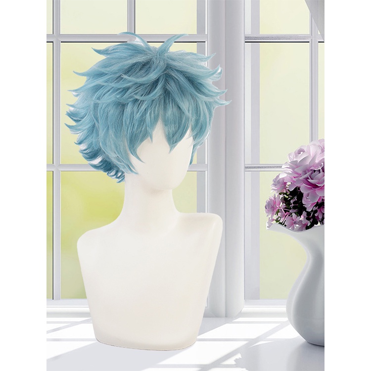 Tóc Giả Ngắn Màu Xanh Dương Họa Tiết Hoạt Hình Anime Tokyo Revengers Nahoya Kawata ​Tóc Giả Bằng Sợi Tổng Hợp Cách Nhiệt Hóa Trang Halloween