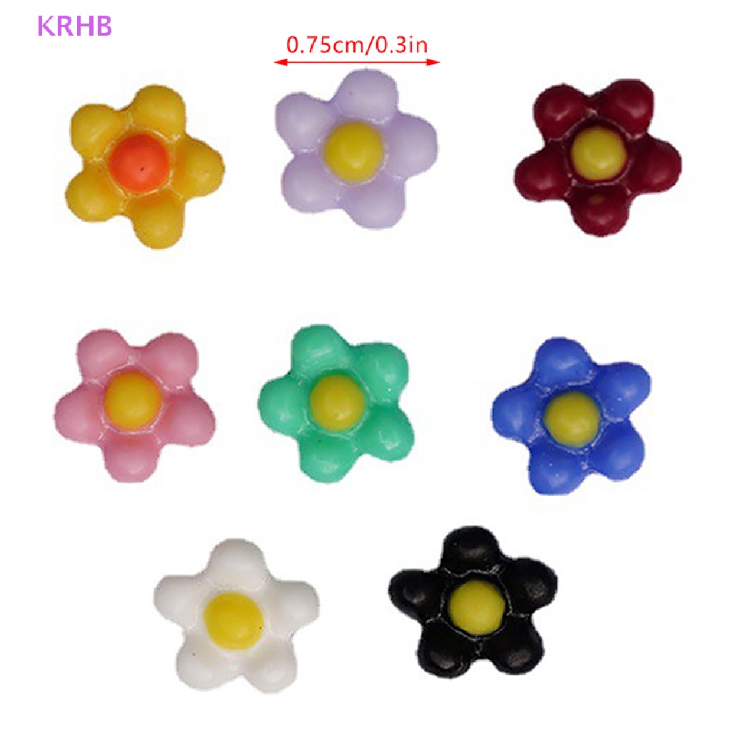 Set 50 Miếng Dán Trang Trí Móng Tay 7.5mm Hình Hoa Hướng Dương 3D Nhiều Màu Sắc Mới