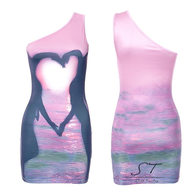 Đầm Ngắn Không Tay Dạng Quấn In Họa Tiết Thời Trang Xuân Hè Cho Nữ CY03 Size S-Xl