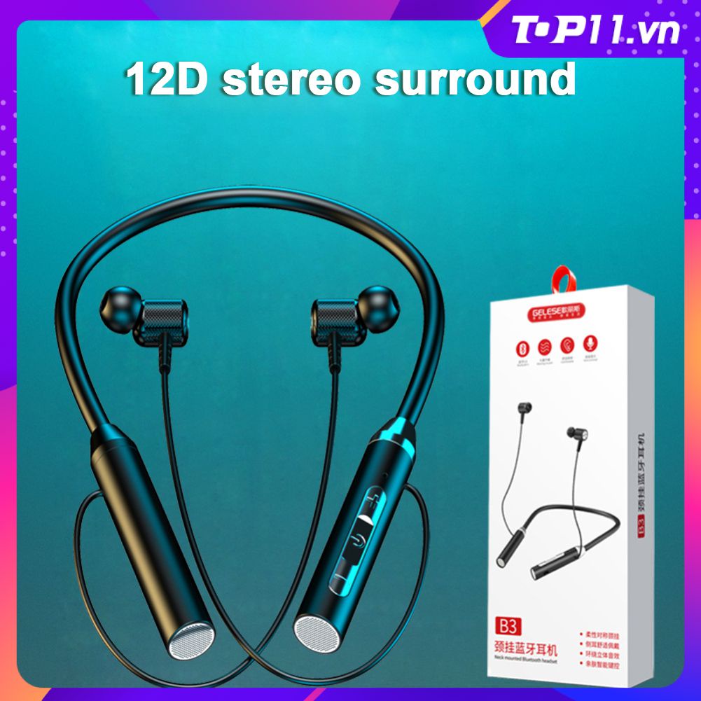 Tai Nghe Bluetooth Không Dây Tws B3 Tai Nghe Đeo Cổ Nghe Nhạc Hifi Chống Nước Chống Ồn Có Micrô Cho Iphone Samsung Xiaomi Top11.vn