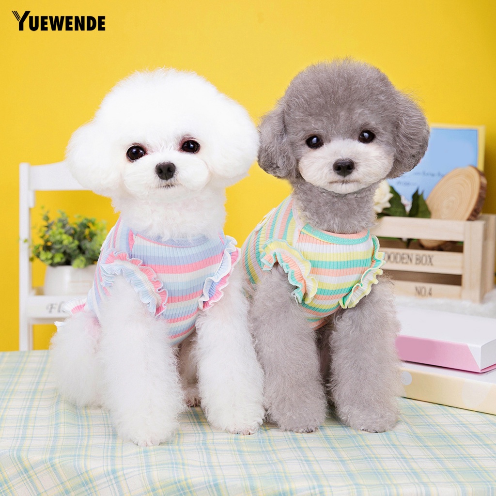 Yue.z Đầm Sát Nách Kẻ Sọc Thoáng Khí Mặc Hàng Ngày Cho Thú Cưng Edge