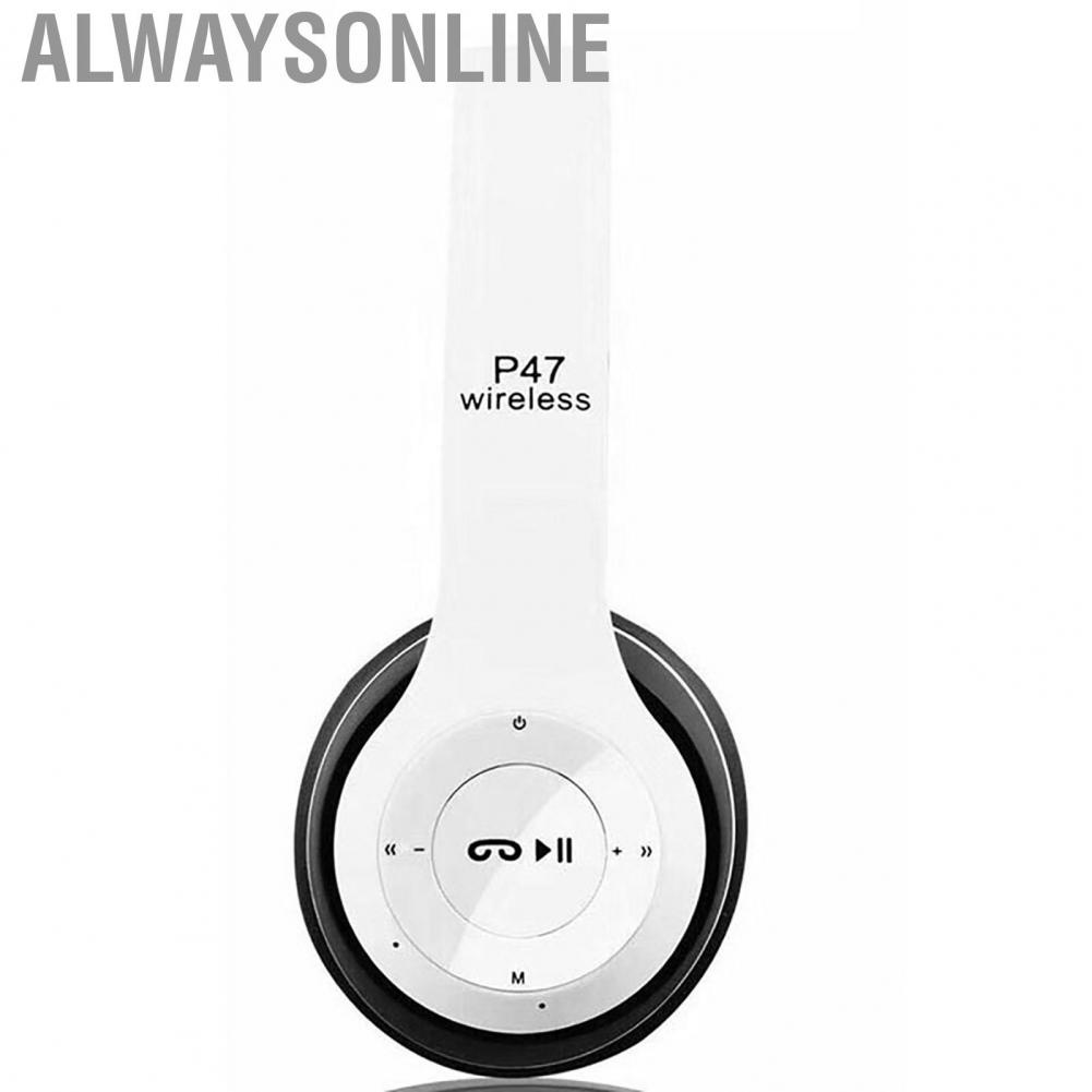 Alwaysonline Headset  P47 Sports Headphones Noise Reduction Foldable Multifunction for Travel Home
