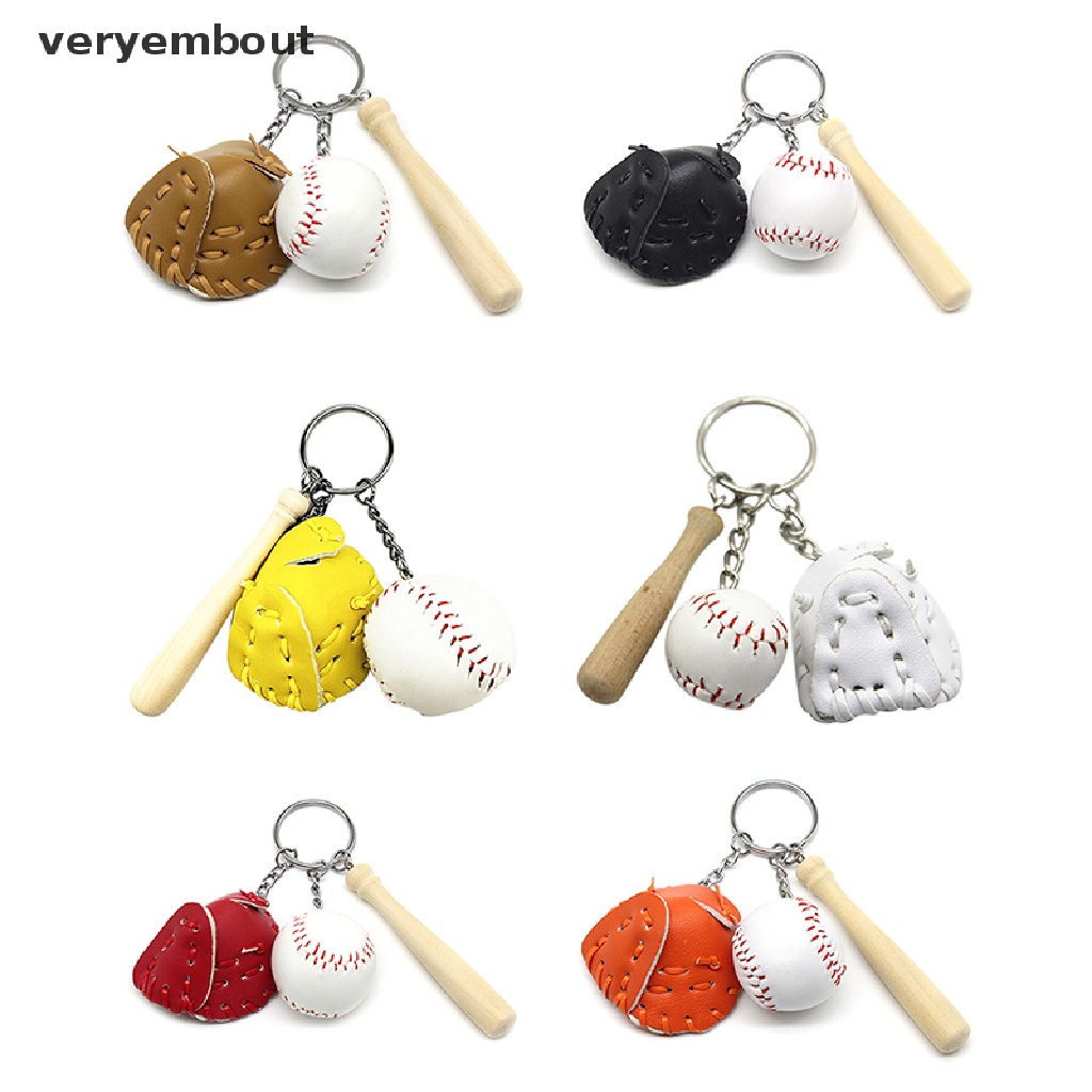 Móc Khóa Ba Món Hình Găng Tay Bóng Chày Mini