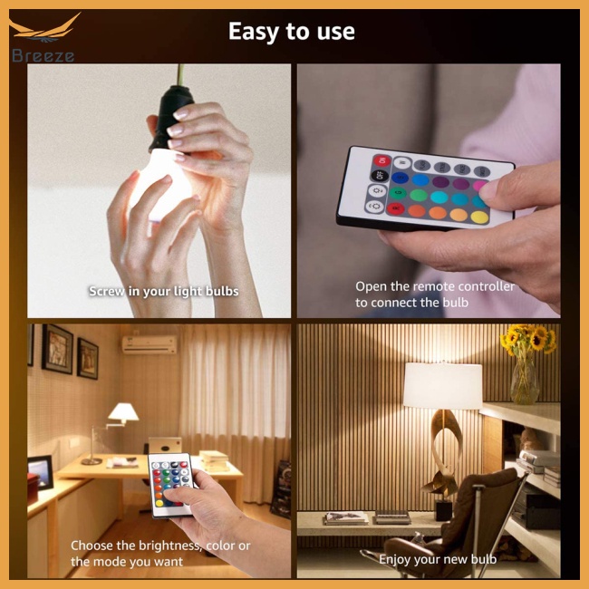 Bóng Đèn Led Rgb Ac85-265v 4 Chế Độ Thay Đổi Màu Sắc Kèm Bộ Nhớ Dùng Trang Trí Nhà Cửa