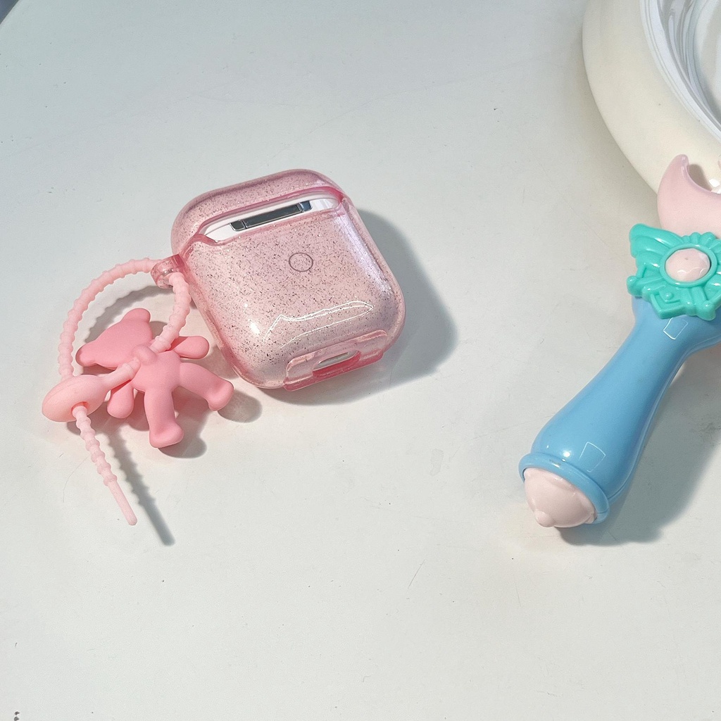 Vỏ Bảo Vệ Hộp Sạc Tai Nghe Airpods 1 2 GEN 3 Pro2 2022 Bằng TPU Mềm Trong Suốt Hình Gấu Hoạt Hình Chống Thất Lạc