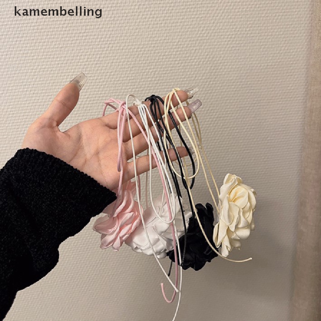 Kamembelling Vòng Cổ Choker Dây Ruy Băng Dài Bằng Vải Hoa Đơn Giản Làm Quà Tặng Tiệc Tùng Cho Bạn Gái EN