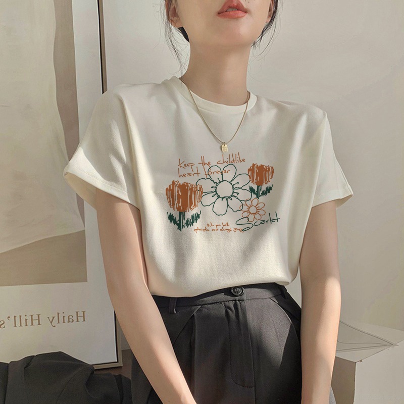 NRVP Áo Thun 100% Cotton Tay Ngắn Phong Cách Hàn Quốc Mới