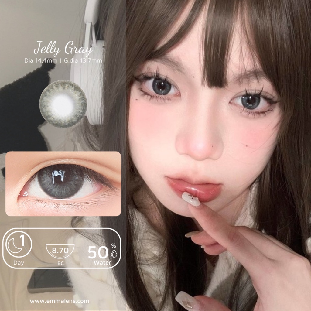 Kính Áp Tròng Jelly Gray 1 Day | Lens 1 Ngày Xám Xanh | Kính Áp Tròng Emma