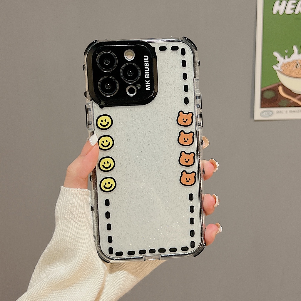 Ốp Điện Thoại TPU Dẻo Trong Suốt Họa Tiết Hoạt Hình Lấp Lánh Chống Sốc Cho iphone 14 13 11 12 Pro Max
