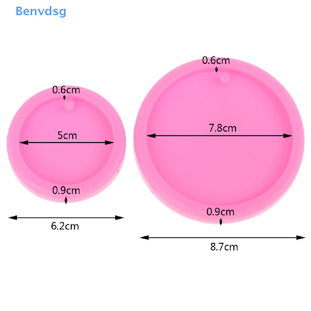Benvdsg &gt; Khuôn silicone Tròn Lấp Lánh Làm Móc Khóa Có Lỗ