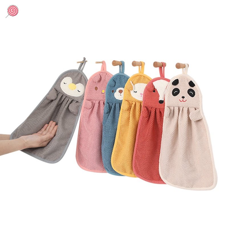 Khăn Lau Tay Thấm Hút Tốt Nhanh Khô Họa Tiết Hoạt Hình Đáng Yêu HSU