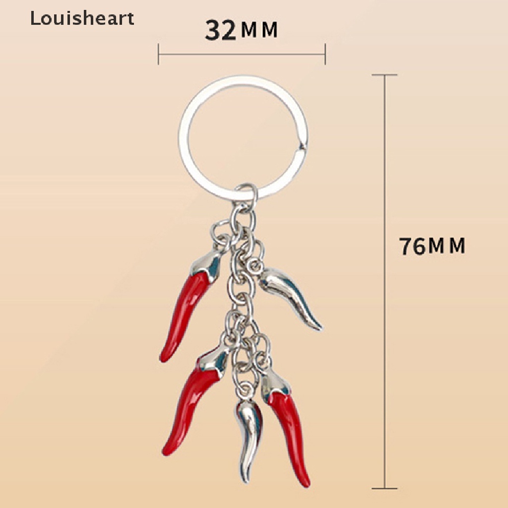 Louisheart Móc Khóa Hình Quả Ớt Đỏ Mini Bằng Hợp Kim Sáng Tạo