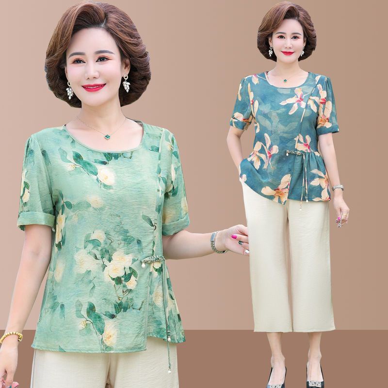 Áo Thun Cotton Lanh Tay Ngắn Dáng Rộng Che Bụng Phong Cách Mới 2023 Cho Mẹ Và Bé