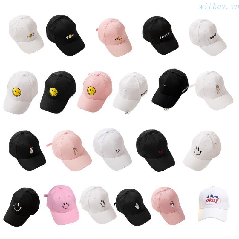 Mũ Lưỡi Trai Thêu Hình Trái Tim 22 Màu Sắc Tùy Chọn Phong Cách Hàn Quốc