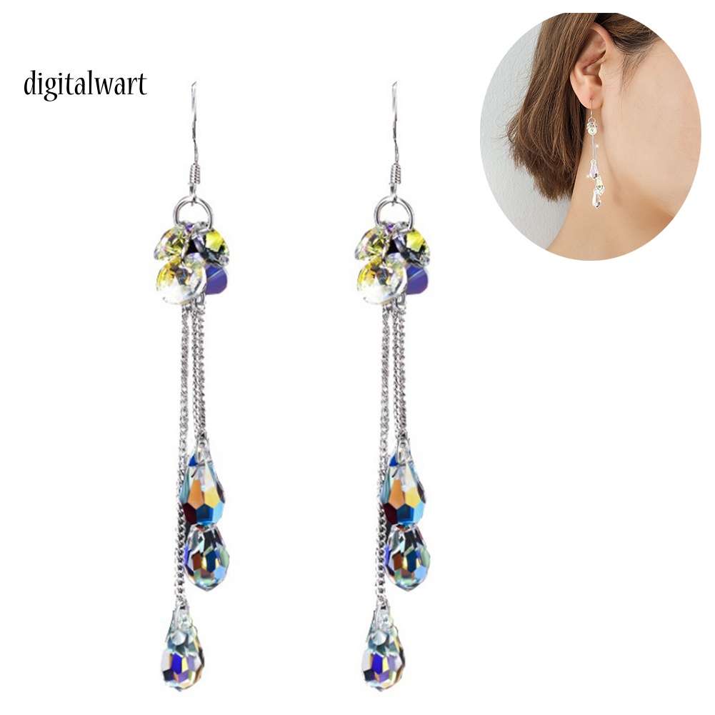 Kỹ Thuật Số| Bông Tai DạNg DàI Tua Rua ĐíNh Đá NhiềU MàU ThờI Trang