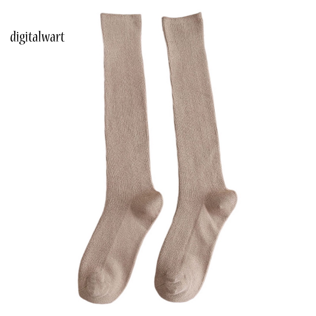 Kỹ Thuật Số| 1 Đôi Vớ Dài Mềm Mại Co Giãn Cao Chống Trượt Màu Trơn Họa Tiết Kẻ Sọc Thời Trang Mùa Đông Cho Nữ