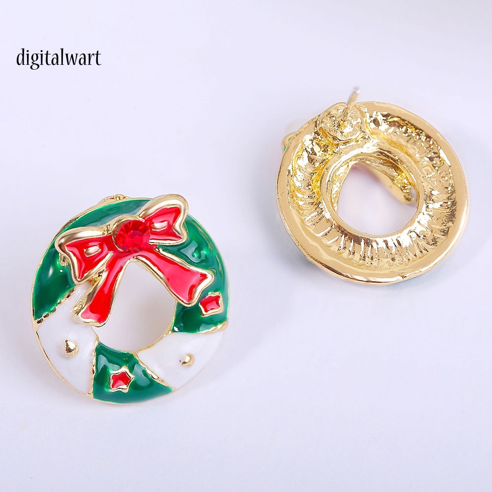 Kỹ Thuật Số| Bông Tai Hợp Kim Hình Cây Thông Đính Đá Thời Trang Giáng Sinh Cho Nữ