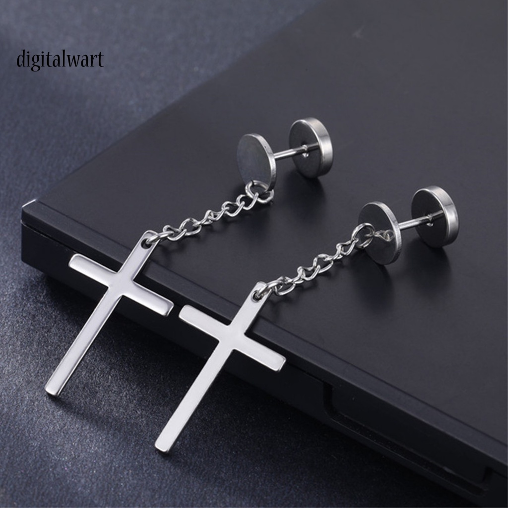 Kỹ Thuật Số| 1 Khuyên Tai Lủng Lẳng Mạ Điện Hình Học Đơn Giản Phong Cách Hip Hop Unisex Mặc Hàng Ngày