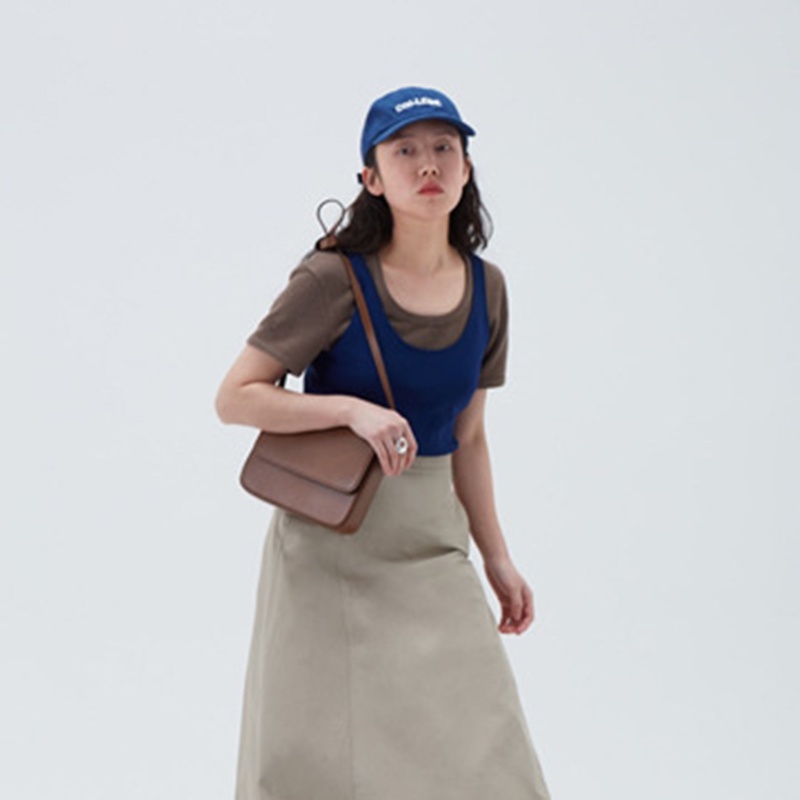 Ielgy Túi Đeo Vai Hình Vuông Có Dây Kéo Phong Cách retro niche Dễ Phối Đồ Chất Lượng Cao Cho Nữ