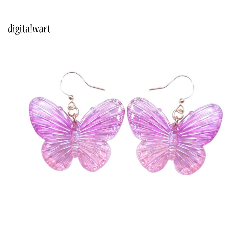 Kỹ Thuật Số| 1 Đôi Bông Tai Acrylic Trong Suốt Hình Bướm Màu Gradient Dành Cho Nữ