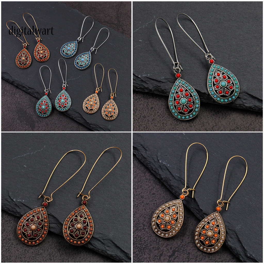 Kỹ Thuật Số| 1 Đôi Bông Tai Hình Giọt Nước Phong Cách Bohemia Thanh Lịch Dành Cho Nữ