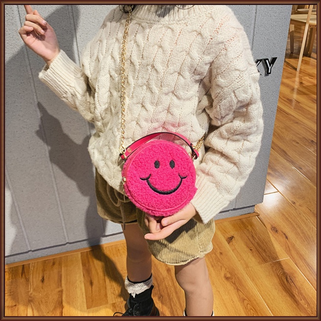 Túi Đeo Chéo Hình Mặt Cười Xinh Xắn Thời Trang Cho Bé Gái
