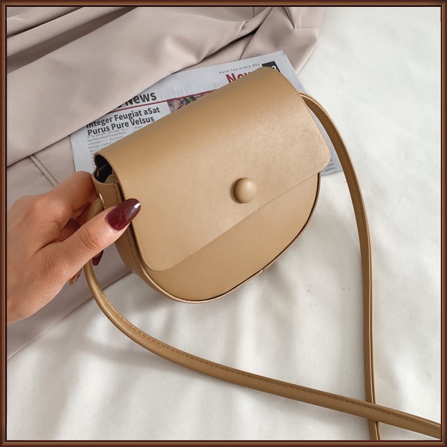 Túi Đeo Chéo Bằng Da Pu Màu Trơn Đơn Giản Thời Trang Cho Nữ