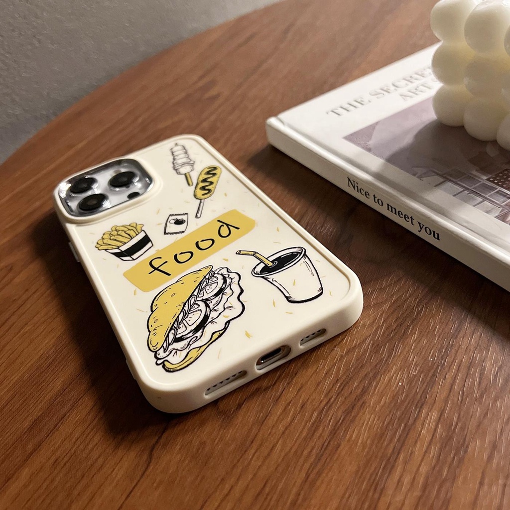 Ốp Điện Thoại Silicon TPU Mềm Mạ Điện Họa Tiết Cà Phê Đơn Giản Bảo Vệ Ống Kính Máy Ảnh Cho iphone 14 12 13 11 Pro Max