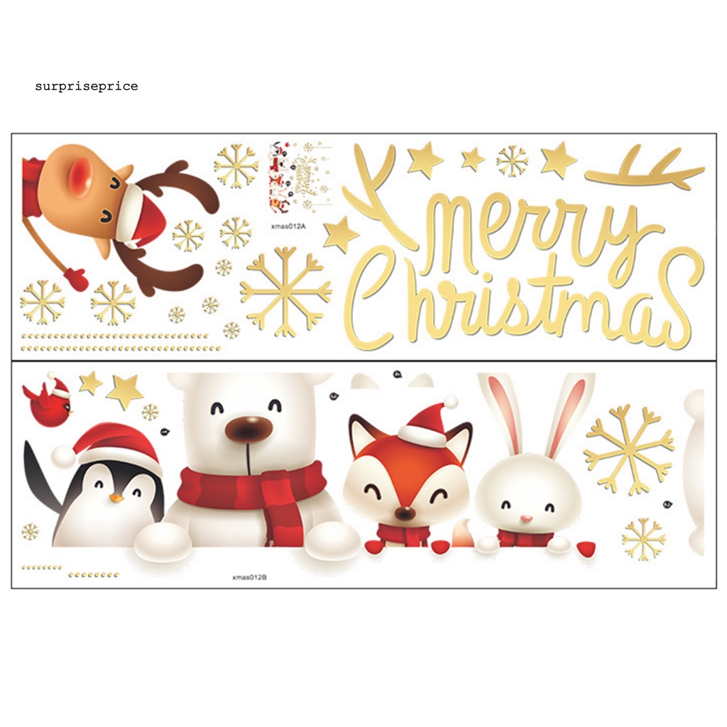 1 Bộ Sticker Dán Tường Tự Dính Họa Tiết Giáng Sinh Trang Trí Cửa Sổ