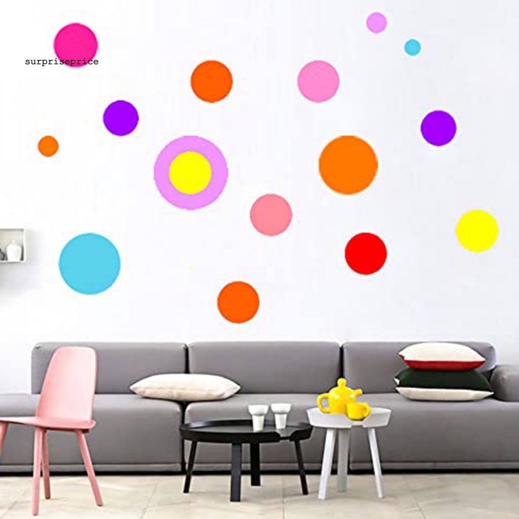 Set 12 Tấm Sticker Dán Tường Tự Dính Họa Tiết Chấm Bi Nhiều Màu Sắc Trang Trí Nhà Cửa