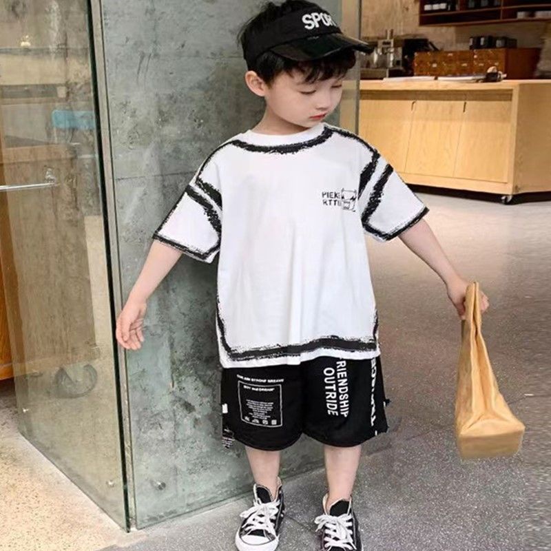 Bộ Đồ Ngắn Tay Thiết Kế Mới Thời Trang Mùa Hè Hàn Quốc 2023 Dành Cho Bé Trai