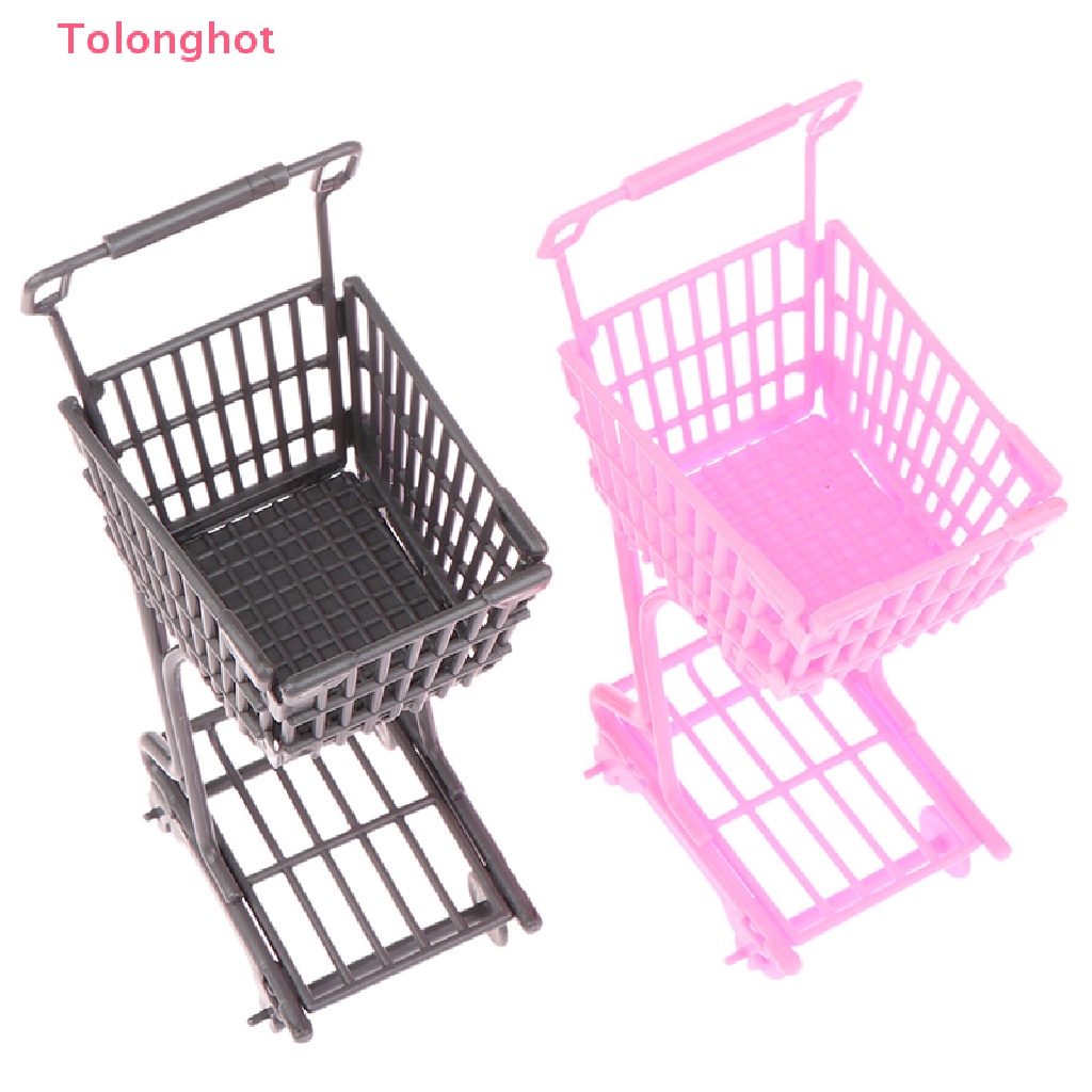 Mô Hình Xe Đẩy Mua Sắm Mini Thời Trang Cho Nhà Búp Bê