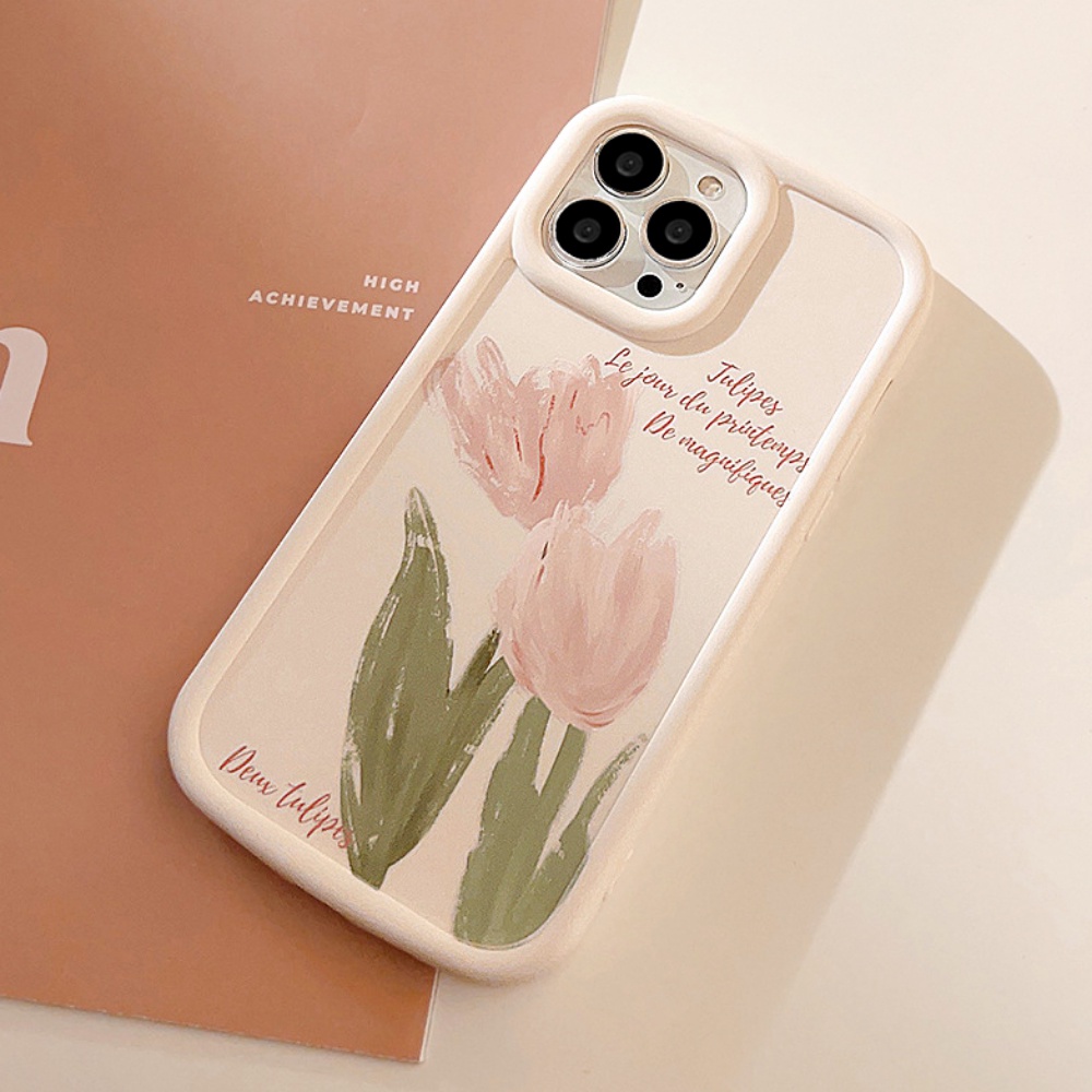 Ốp Điện Thoại TPU Mềm Chống Sốc Họa Tiết Hoa Tulip Cho IPhone 14 13 12 11 Pro Max X XR 8 7 Plus SE
