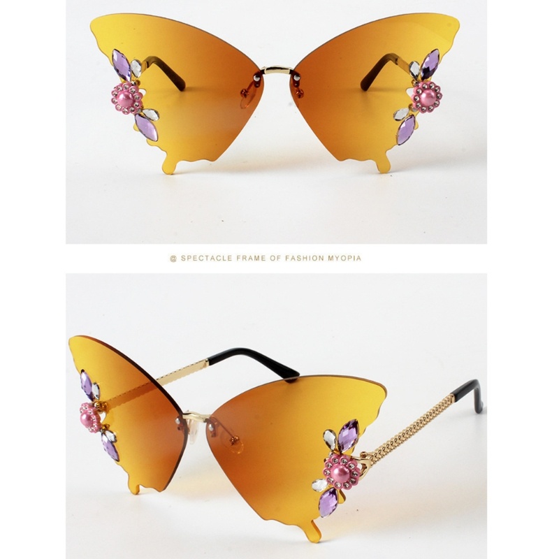 Kính Mát Hình Bướm Màu Gradient Phong Cách Vintage Cho Thanh Thiếu Niên