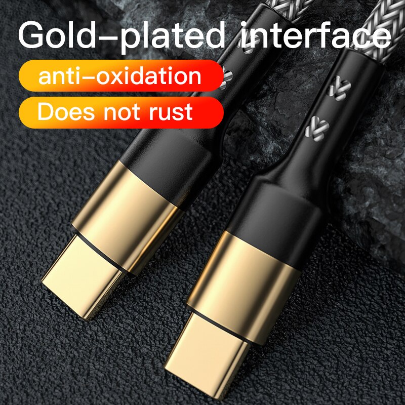 Cáp Sạc Nhanh PD Type-c 60W Mạ Vàng Tương Thích Với Huawei FCP Qualcomm 4.0