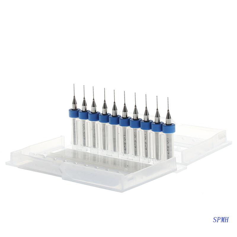 (MớI) Bộ 10 MũI Khoan XoắN Cacbua Vonfram Micro PCB 0.5mm - Bộ 1 / 8 "