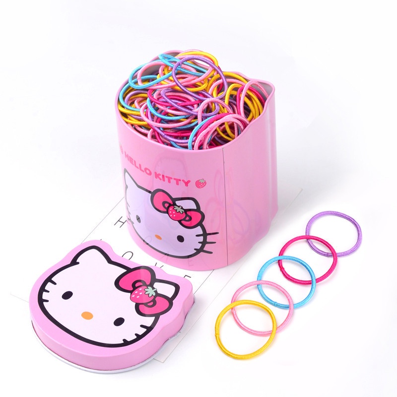 Dây Buộc Tóc Cao Su Không Đau Hình Mèo Hoạt Hình Phong Cách Hàn Quốc Cho Bé Gái