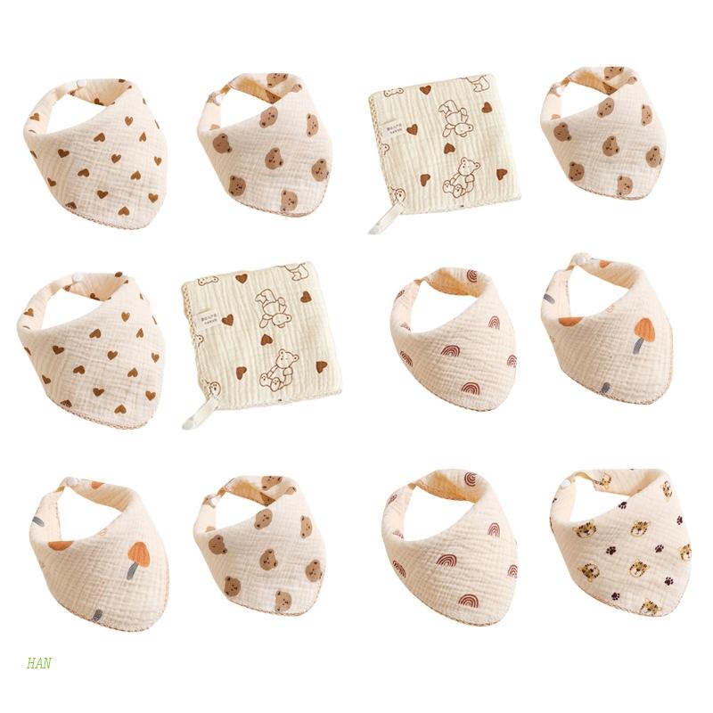 Yếm Ăn Vải Cotton Hình Tam Giác Đa Năng Chuyên Dùng Cho Bé