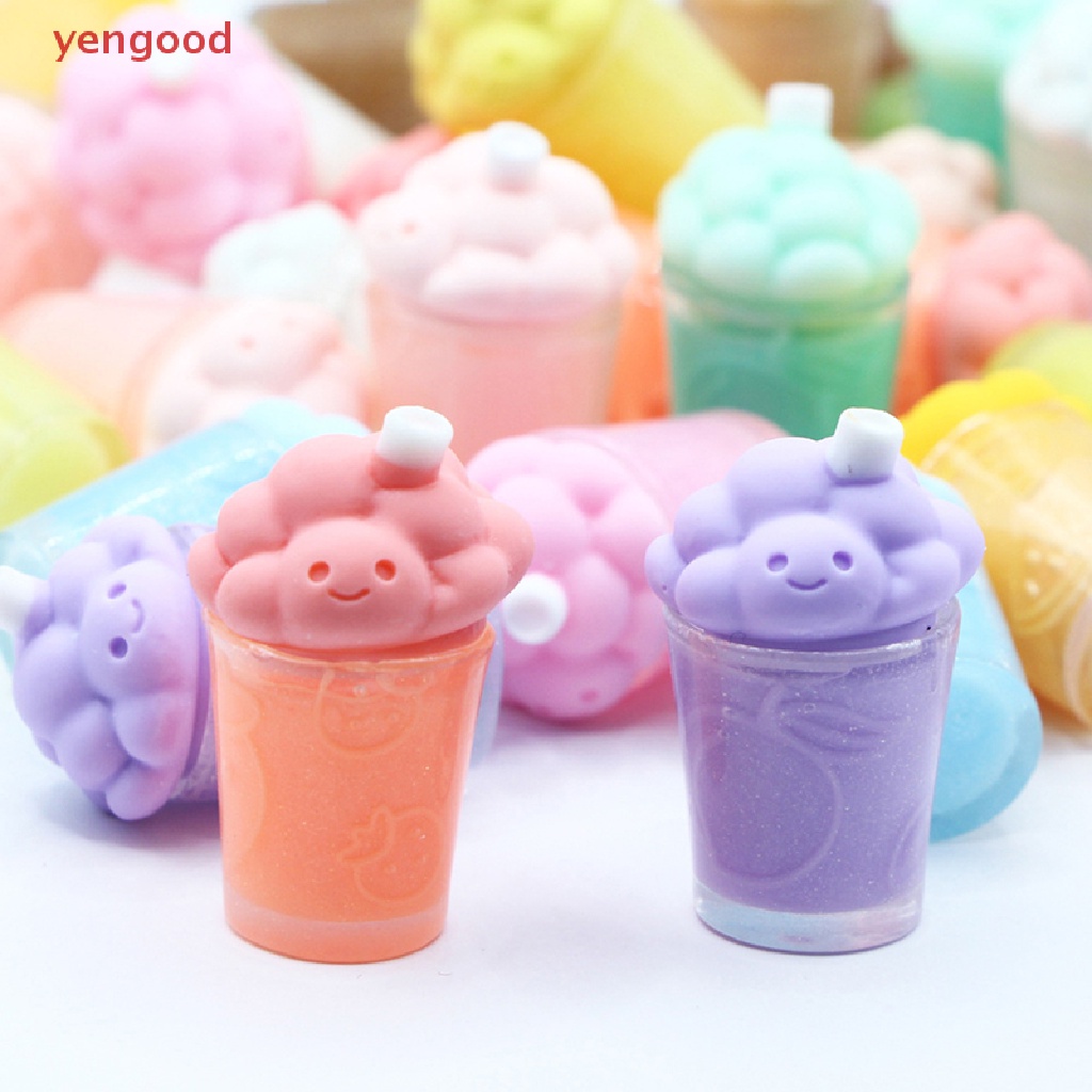 Set 2 Ly Nước Mini Có Ống Hút Hình Đám Mây Phát Sáng Trang Trí Nhà Búp Bê