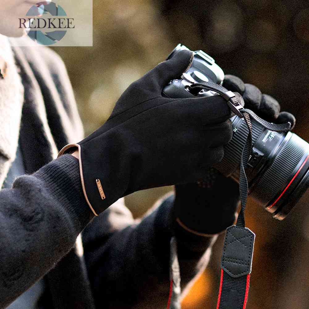 Găng Tay Da Lộn Giữ Ấm Khi Lái Xe Có Thể Chạm Màn Hình Cảm