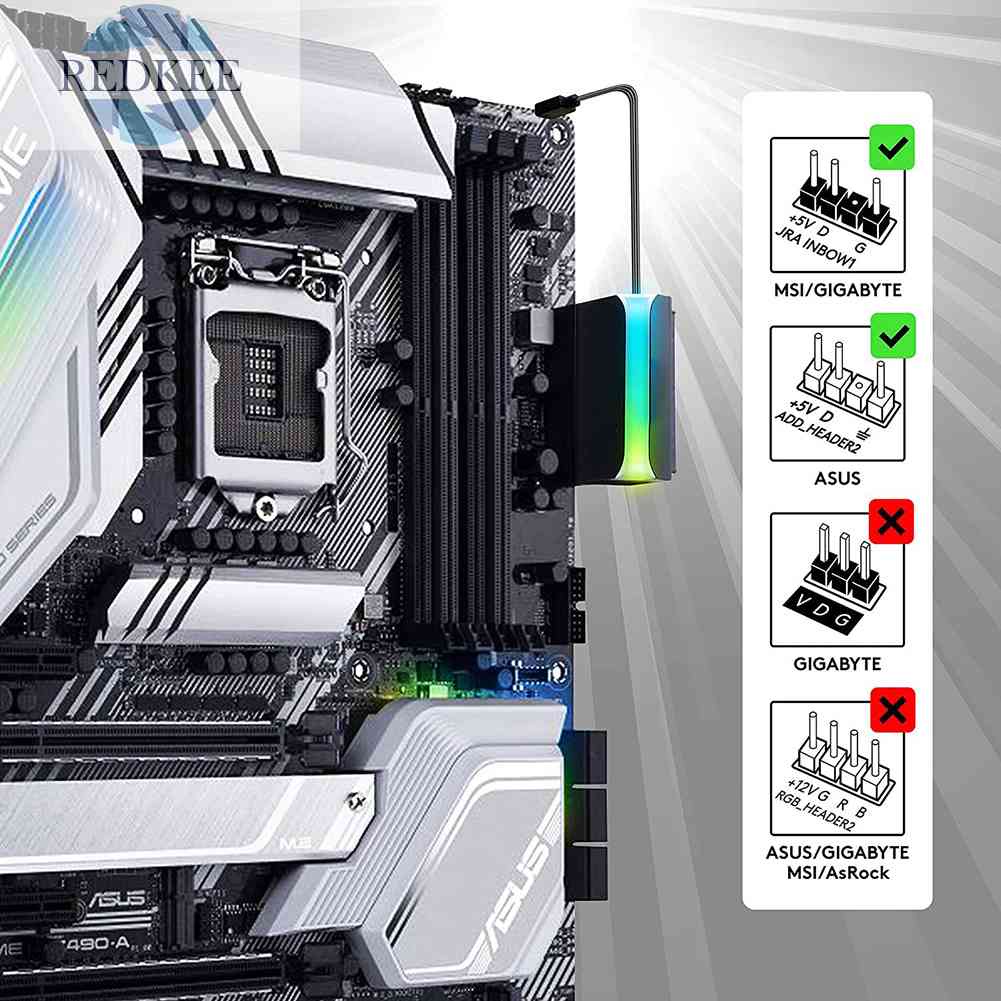 Bo Mạch Chủ Chuyển Đổi Nguồn Điện ATX 24Pin Sang 90 Độ 5V ARGB